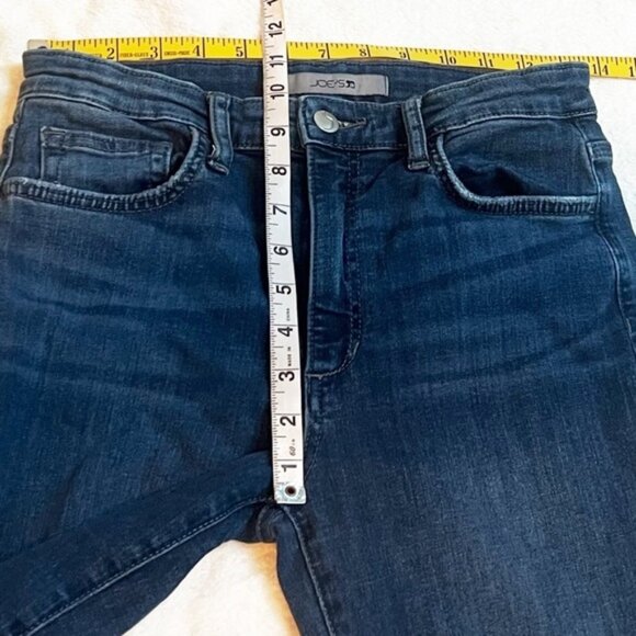Joe’s Jeans High Rise Dark Wash Flare Jeans Denim Solid Blue Stretchy Size 27/6 - Picture 6 of 9
